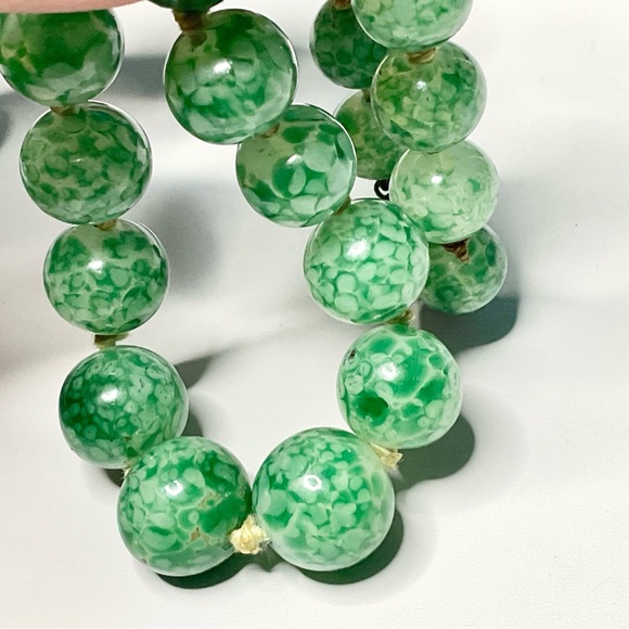 Antique Czech Peking Glass Knotted Bead Choker - Picture 4 of 8